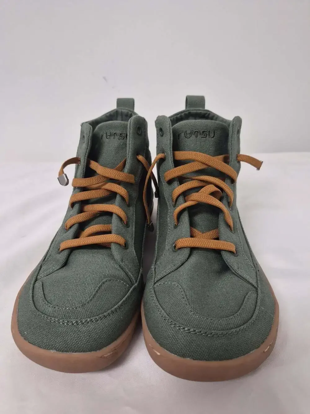 Sold! NWOT Rutsu Original Barefoot Green Canvas Sneakers High Tops sz 39EU 8W